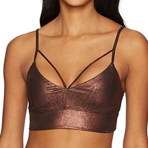 Alo Copper Metallic Bra